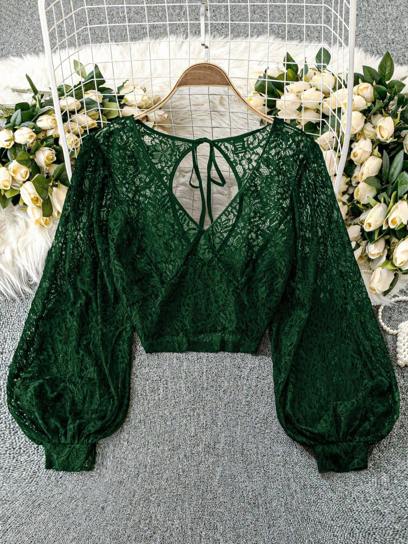 Clasi Plus Size Women Sheer Hollow Out Sexy Top Fall Cloth For Women