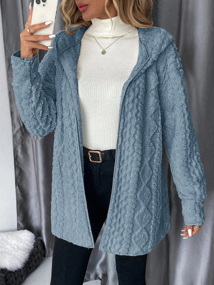 Clasi Plus Size Women Zip-Up Fleece Hooded Jacket, Autumn/Winter