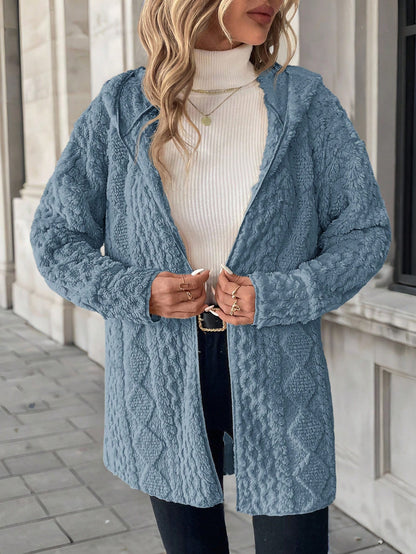 Clasi Plus Size Women Zip-Up Fleece Hooded Jacket, Autumn/Winter
