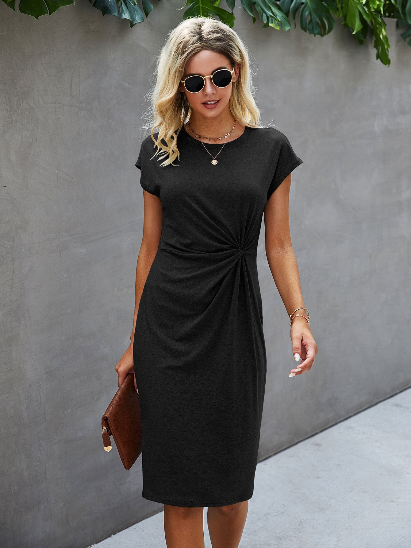 Clasi Twist Solid Fitted Dress