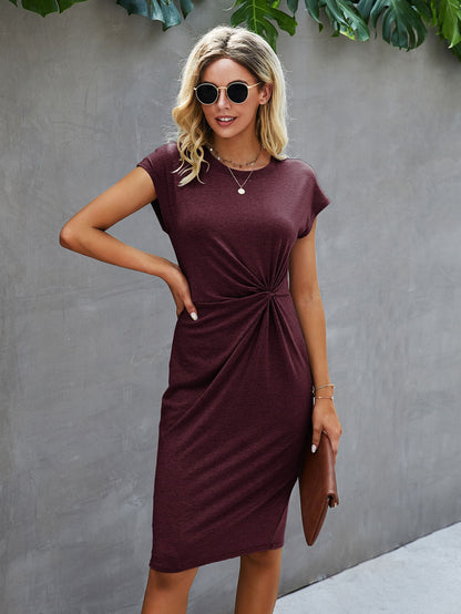 Clasi Twist Solid Fitted Dress