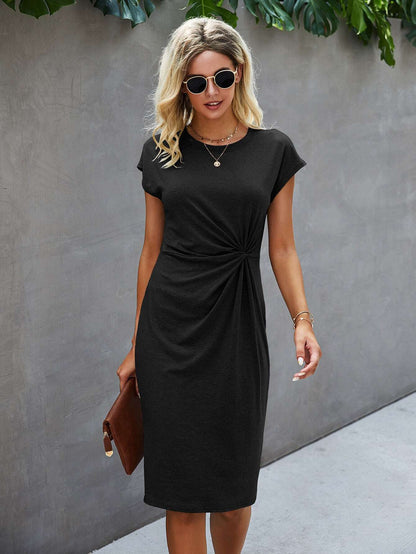 Clasi Twist Solid Fitted Dress