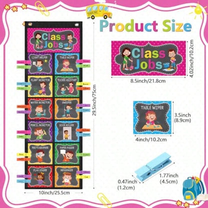 Class Jobs Pocket Chart Class Helpers Pocket Chart Classroom Jobs Chart With Cards Clips Hooks, Teacher Helper Bulletin Board Set, Back To School Classroom Teacher Supplies