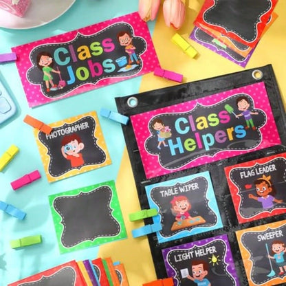 Class Jobs Pocket Chart Class Helpers Pocket Chart Classroom Jobs Chart With Cards Clips Hooks, Teacher Helper Bulletin Board Set, Back To School Classroom Teacher Supplies