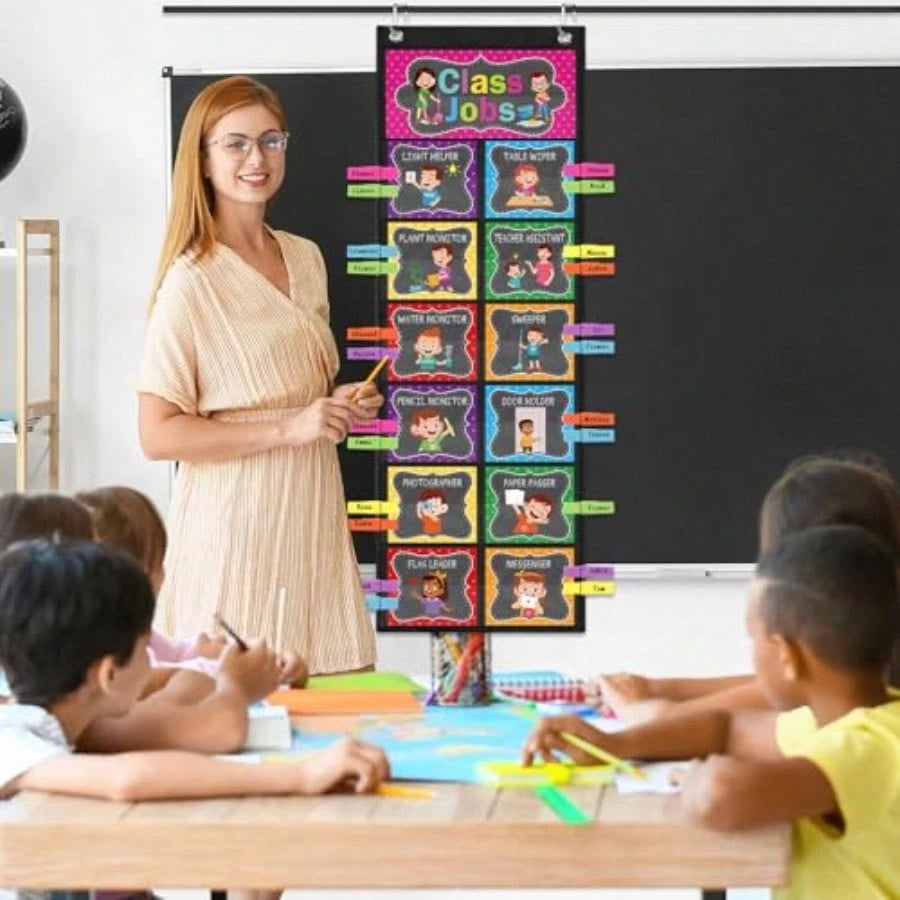 Class Jobs Pocket Chart Class Helpers Pocket Chart Classroom Jobs Chart With Cards Clips Hooks, Teacher Helper Bulletin Board Set, Back To School Classroom Teacher Supplies