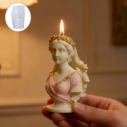 Classical Goddess Wreath Shaped Aromatherapy Candle Silicone Mold, DIY Goddess Shaped Handmade Soap/ Home Decor Ornament/ Gift Making Mold, Reusable