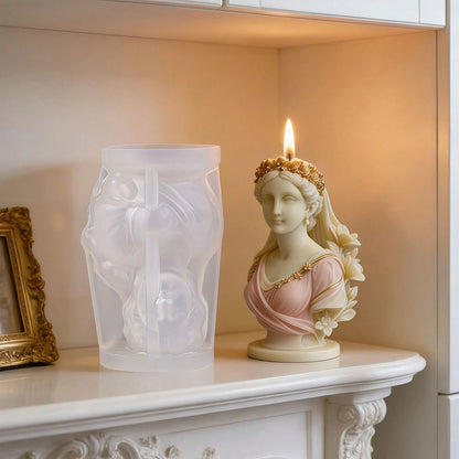 Classical Goddess Wreath Shaped Aromatherapy Candle Silicone Mold, DIY Goddess Shaped Handmade Soap/ Home Decor Ornament/ Gift Making Mold, Reusable