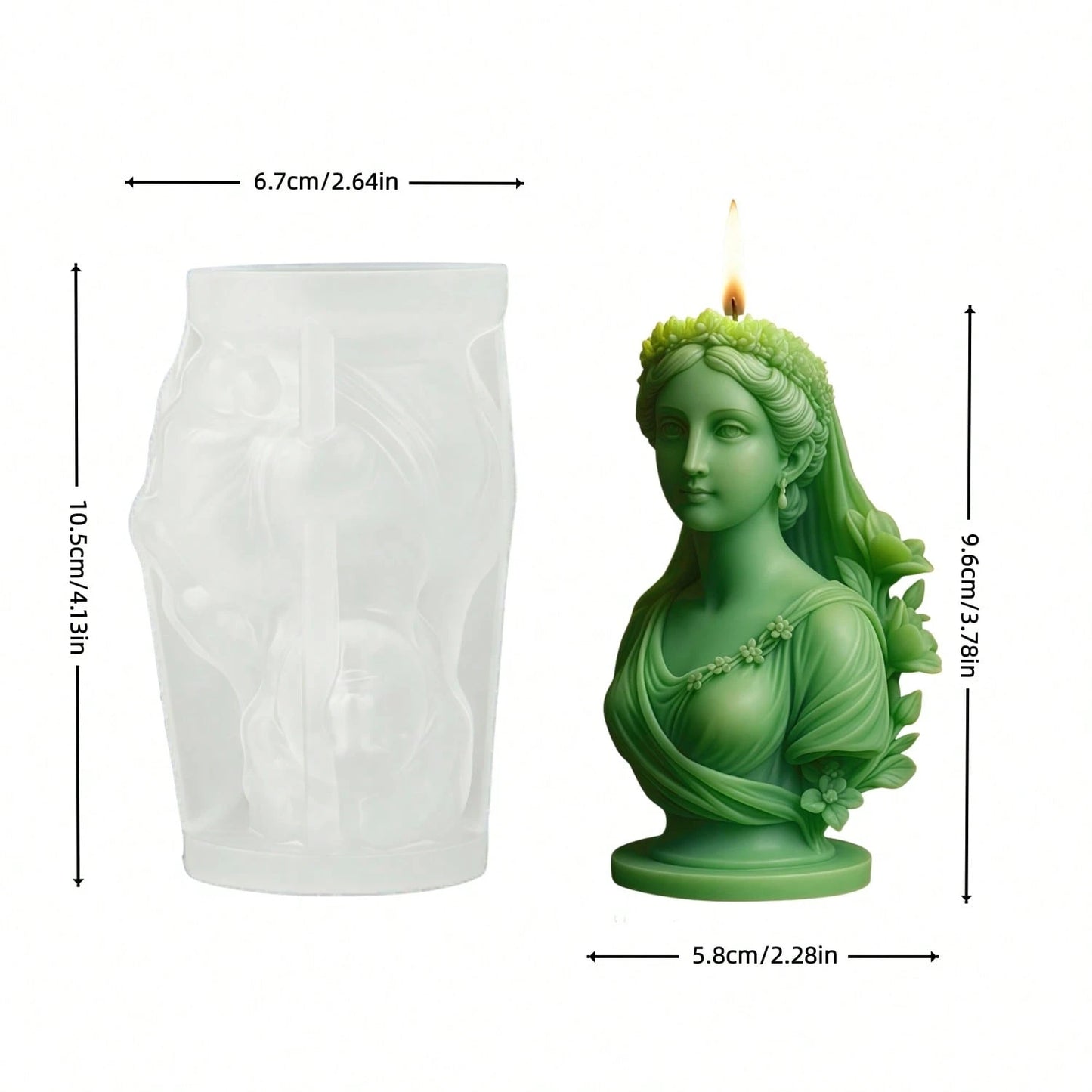 Classical Goddess Wreath Shaped Aromatherapy Candle Silicone Mold, DIY Goddess Shaped Handmade Soap/ Home Decor Ornament/ Gift Making Mold, Reusable