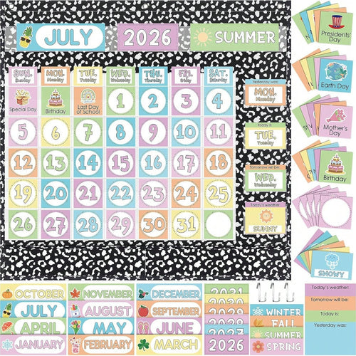 Classroom Calendar Pocket Chart Set Calendar Bulletin Board Set Seasons Festival Weather Pocket Chart For Classroom Decoration With 3 Metal Hooks Back To School Supplies Composition, Black