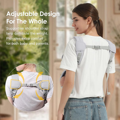 CN. 1PC Baby Carrier Grey/Pink/Black Newborn To Toddler(7-30lbs), Baby Christmas Gift,Toddler Carrier With Adjustable Shoulder Strap, Baby Holder Carrier