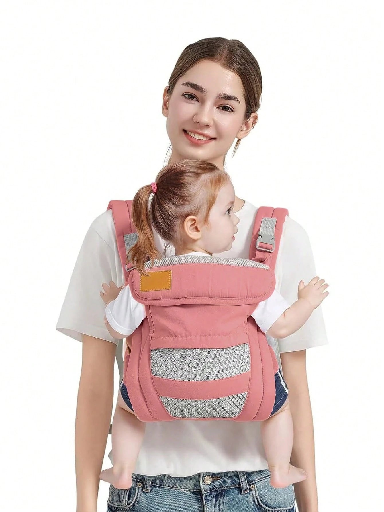 CN. 1PC Baby Carrier Grey/Pink/Black Newborn To Toddler(7-30lbs), Baby Christmas Gift,Toddler Carrier With Adjustable Shoulder Strap, Baby Holder Carrier