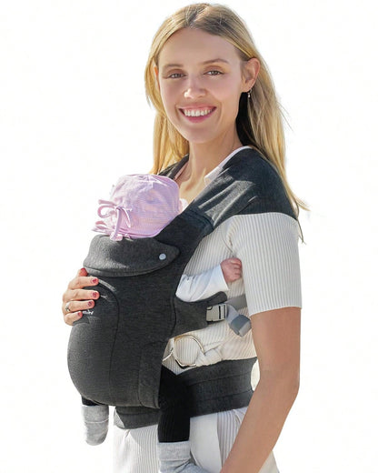 CN. 1PC Baby Carrier Grey/Pink/Black Newborn To Toddler(7-30lbs), Baby Christmas Gift,Toddler Carrier With Adjustable Shoulder Strap, Baby Holder Carrier