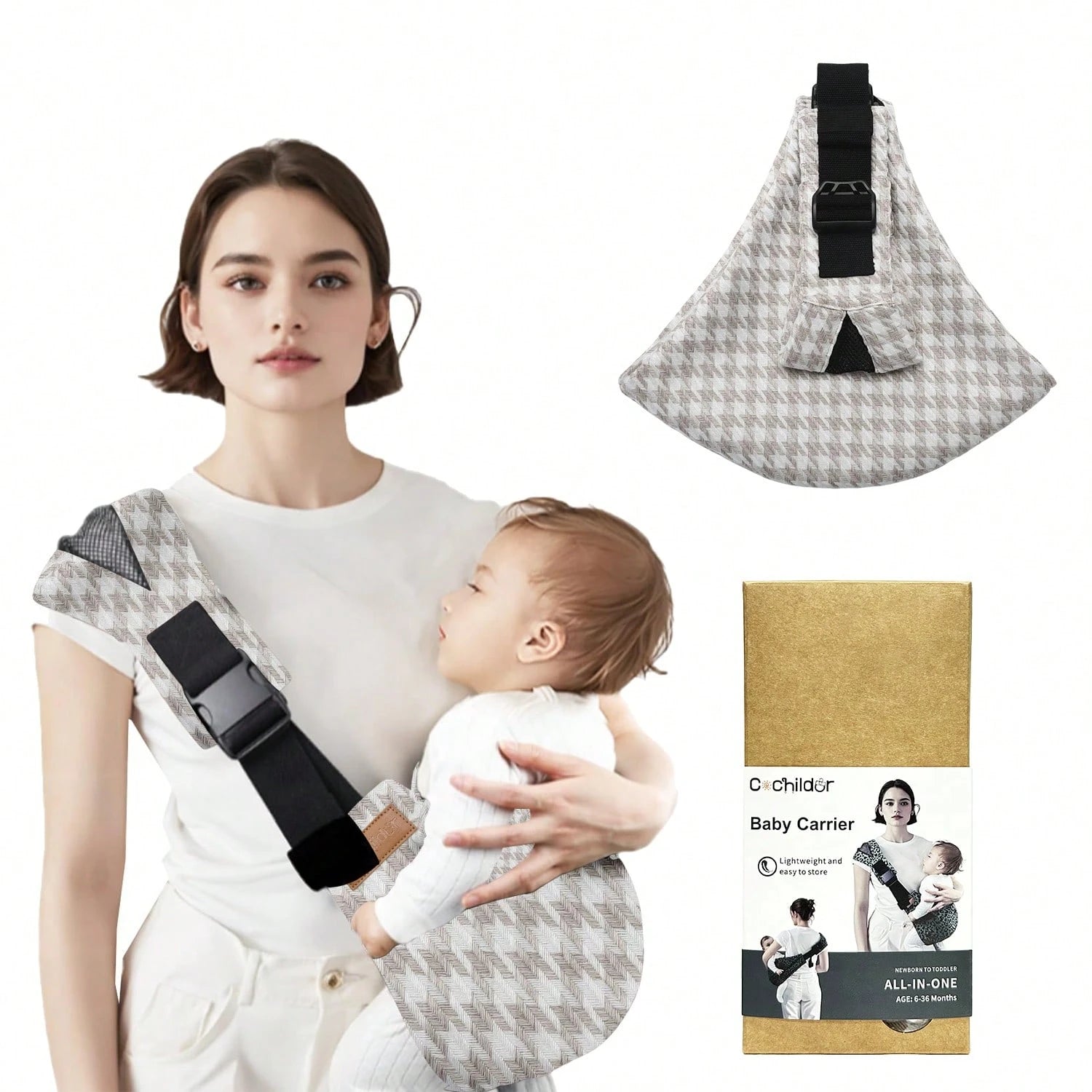 Cochildor Hands-Free Adjustable Baby Carrier, Soft Breathable For 0-36 Months. Great For Travel & Daily Use, Multiple Patterns