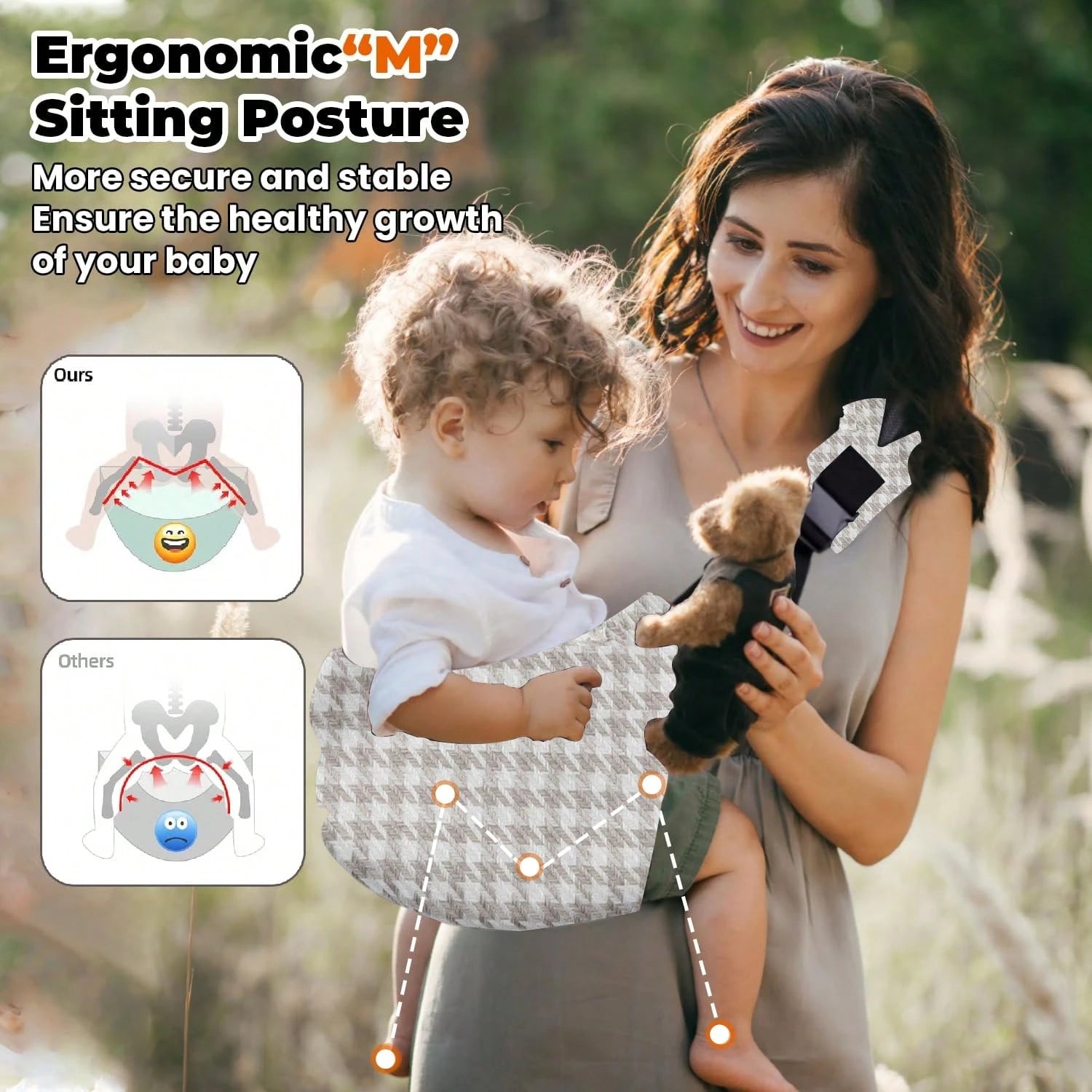 Cochildor Hands-Free Adjustable Baby Carrier, Soft Breathable For 0-36 Months. Great For Travel & Daily Use, Multiple Patterns