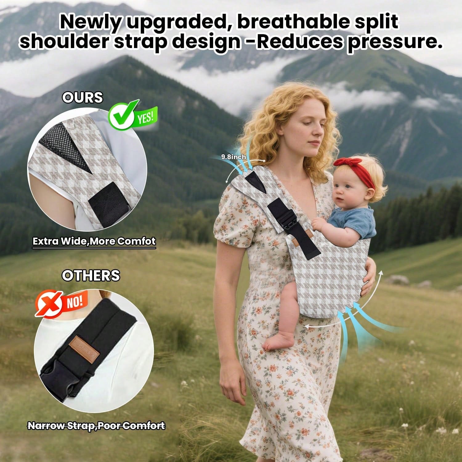 Cochildor Hands-Free Adjustable Baby Carrier, Soft Breathable For 0-36 Months. Great For Travel & Daily Use, Multiple Patterns
