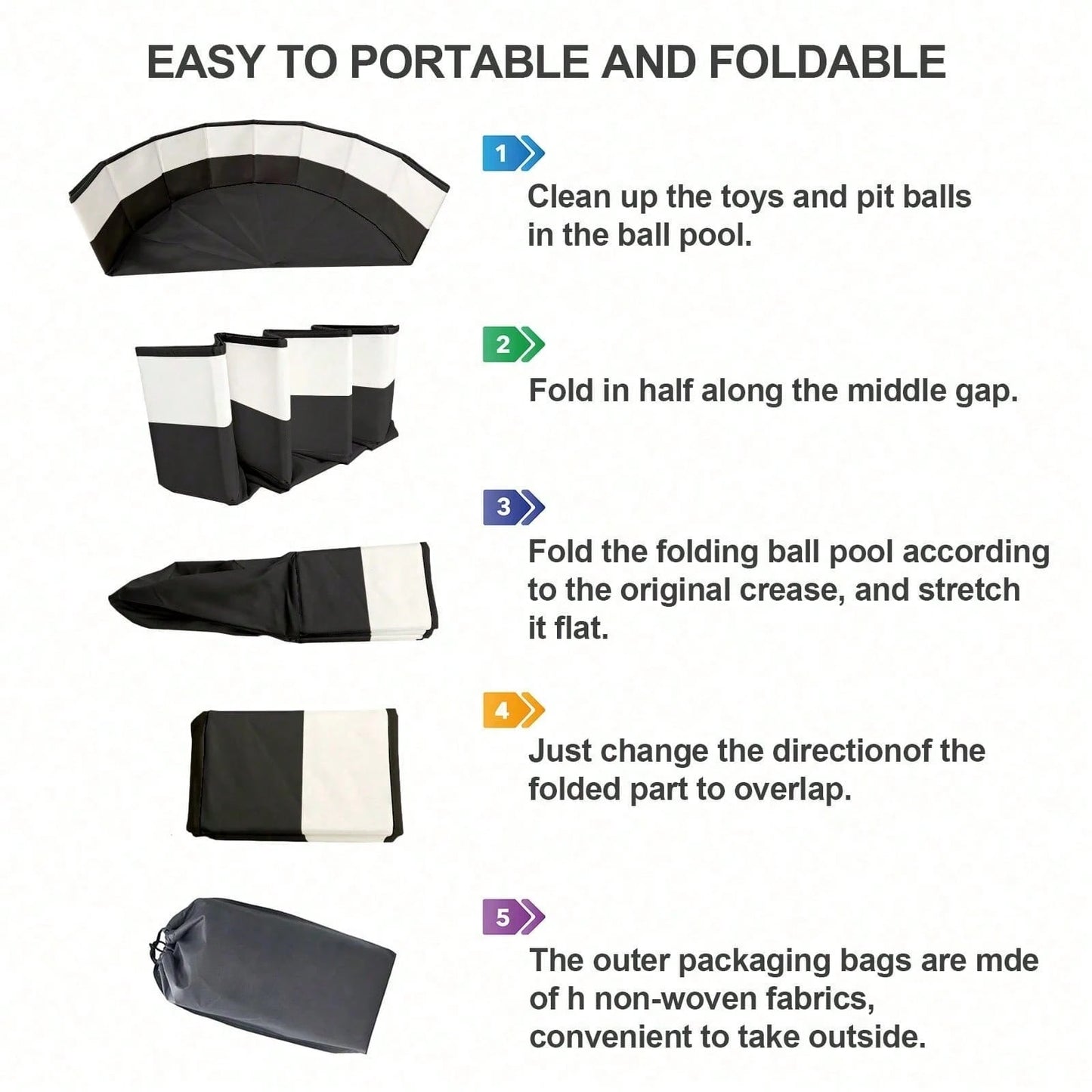 Color-Blocked Foldable Ball Pit, Portable Sensory Toy Area For Babies & Pets, Indoor Outdoor Kids Toys. (Balls Not Included)