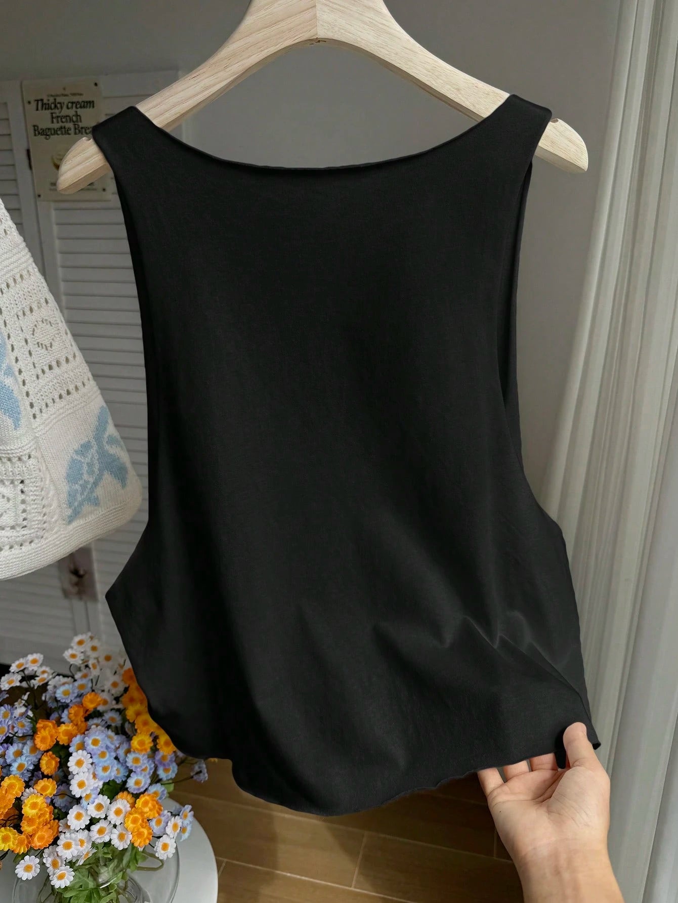 Comfortcana Plus Size Women's Casual Solid Color Deep V-Neck Loose Fit Tank Top, Minimalist Home Style