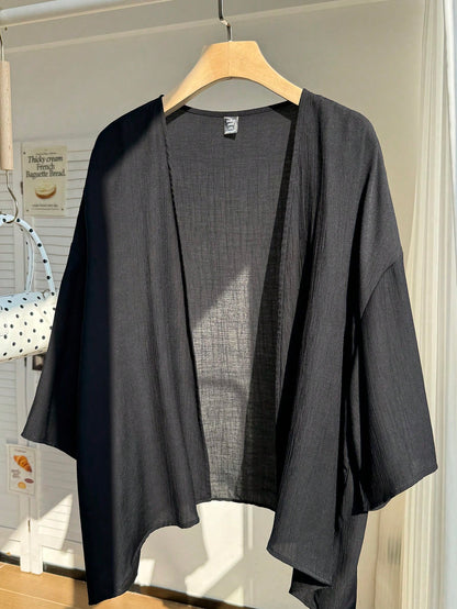 Comfortcana Summer Short Thin Lightweight Textured Plus Size Short Jacket