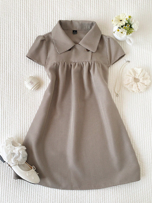 Comfortcana Women's Plaid Cap Sleeve Button Design Casual Mini Dress,Dresses For Women Summer