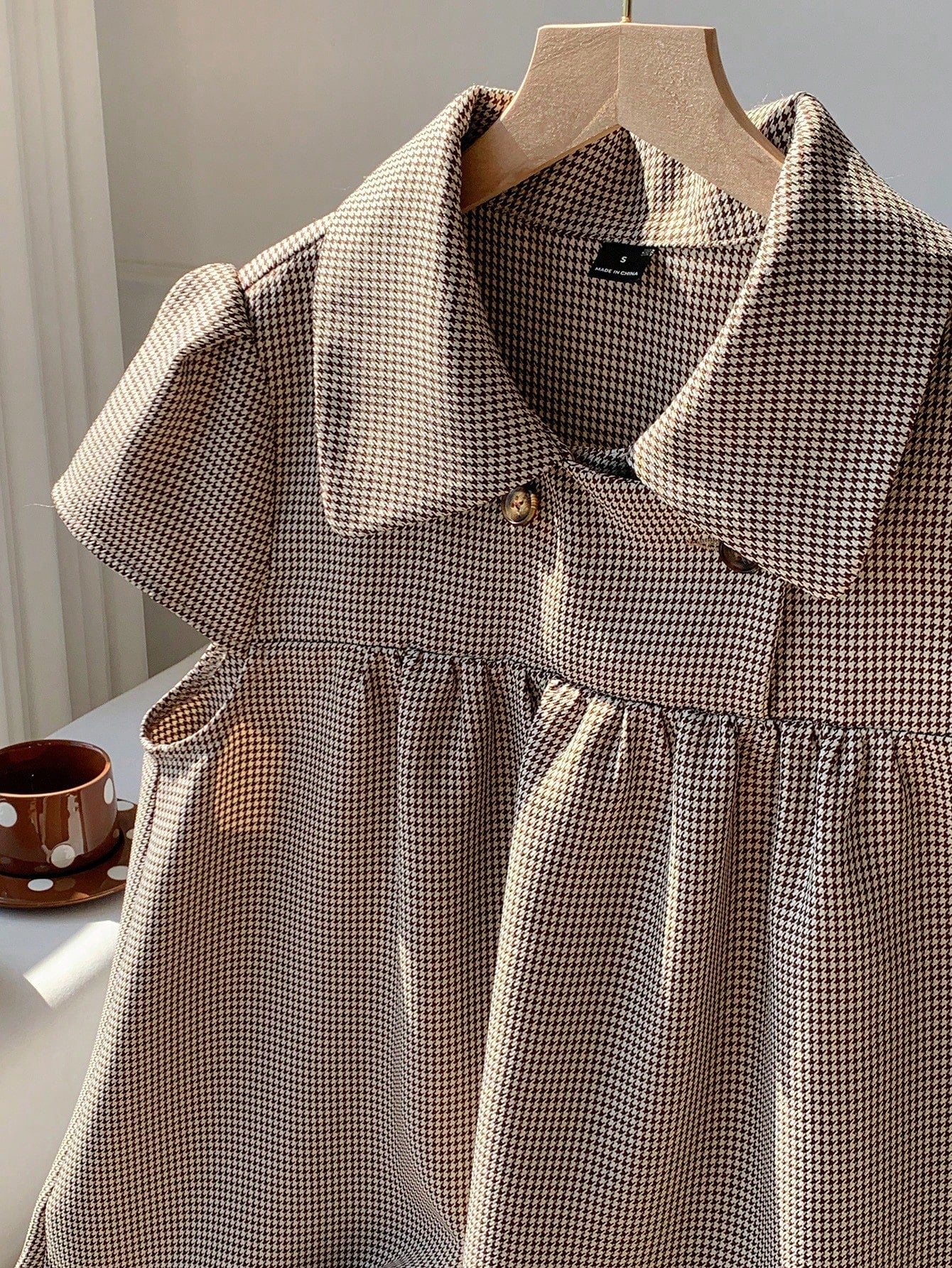 Comfortcana Women's Plaid Cap Sleeve Button Design Casual Mini Dress,Dresses For Women Summer