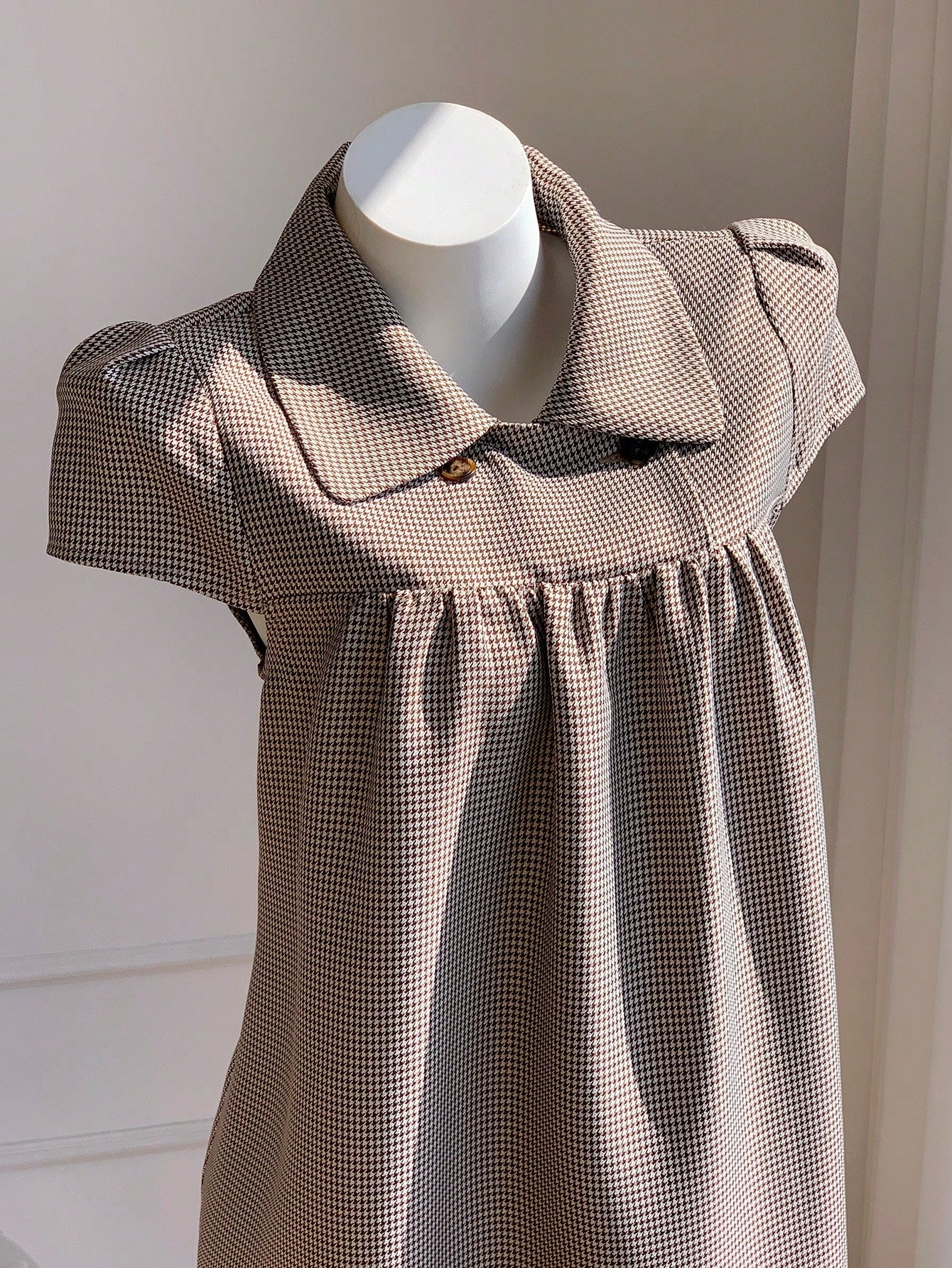 Comfortcana Women's Plaid Cap Sleeve Button Design Casual Mini Dress,Dresses For Women Summer