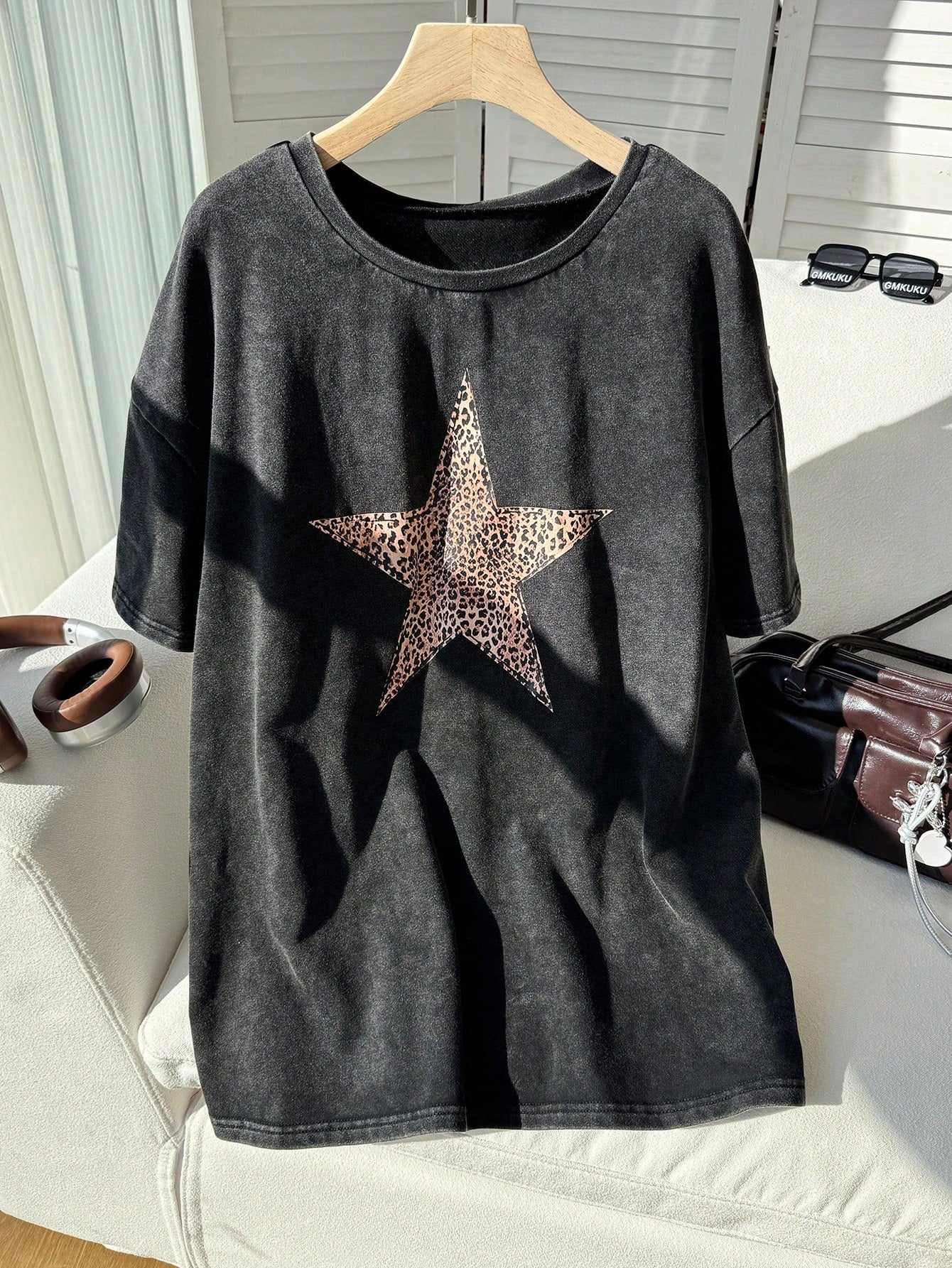 Comfortcana Women's Plus Size Graphic Tees,Dark Green Summer Oversized Casual Formal Everyday T-Shirt,90s Streetwear Acid Wash Look Vintage Soft Tops