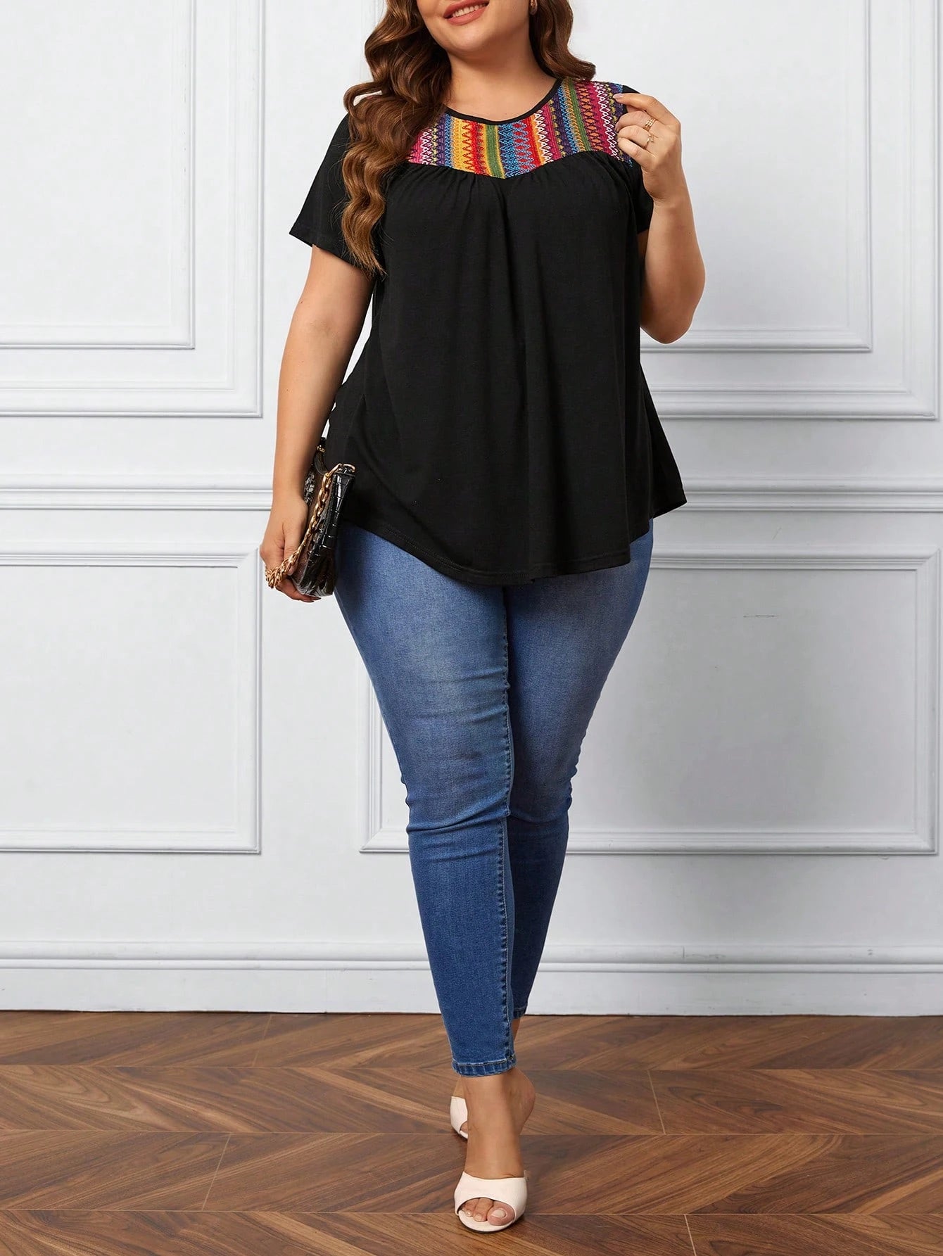 Comfylo Plus Geo Pattern Tee, Summer