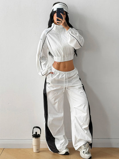 Coolane Women's Colorblock Trim Cropped Lightweight Jacket