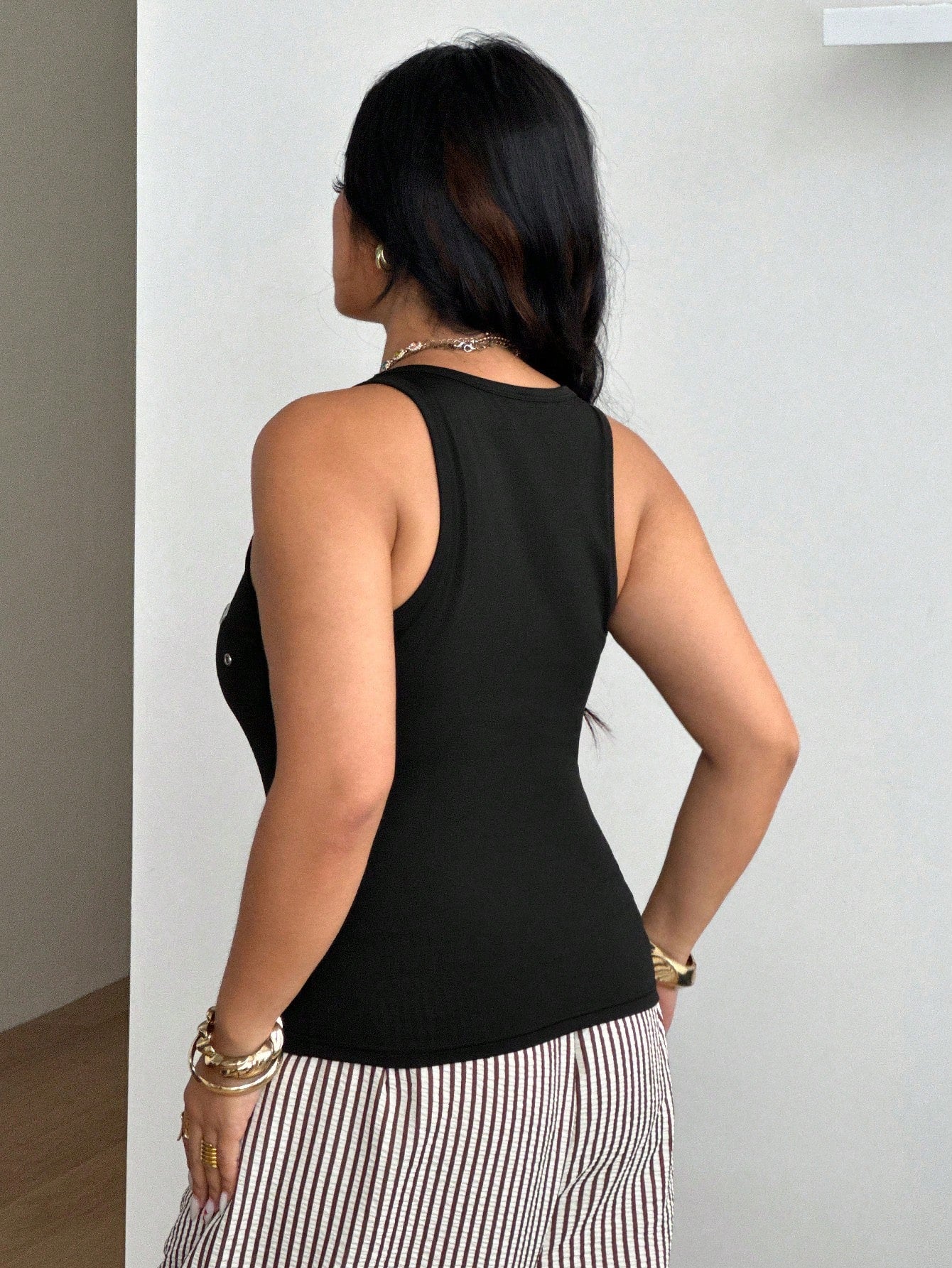 Coolane Women's Plus Size Summer Fall Streetwear Sexy Casual Vintage Concert Gym Date Night Punk Gothic Going Out Black Grommet Eyelet Tank Top Halloween