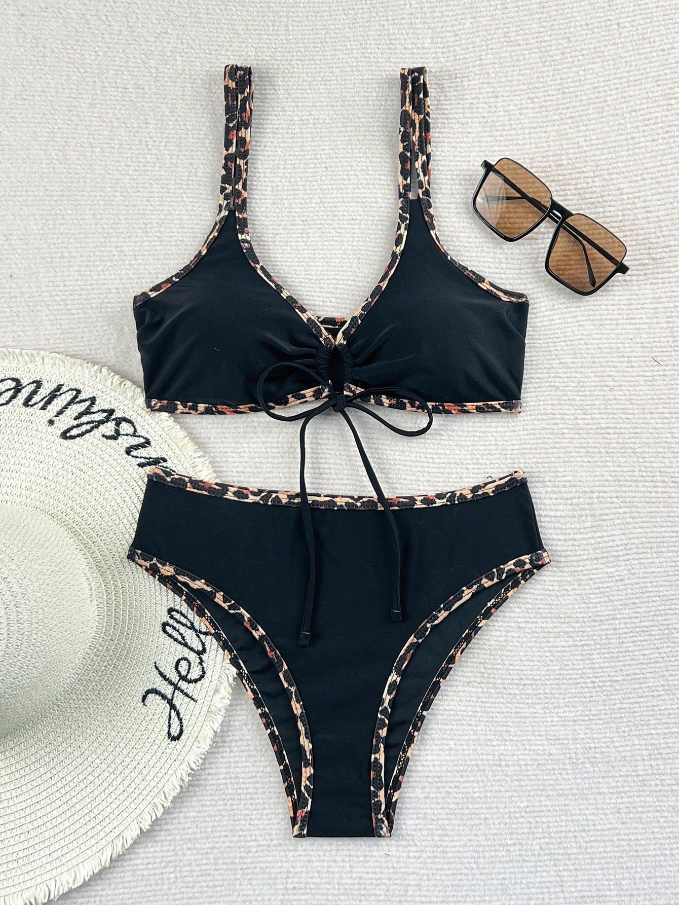 Costavie Springbreak Women Halter Front Tie Bikini Set, Fashion Beachwear Bikini Set Outfits For Summer