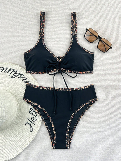 Costavie Springbreak Women Halter Front Tie Bikini Set, Fashion Beachwear Bikini Set Outfits For Summer