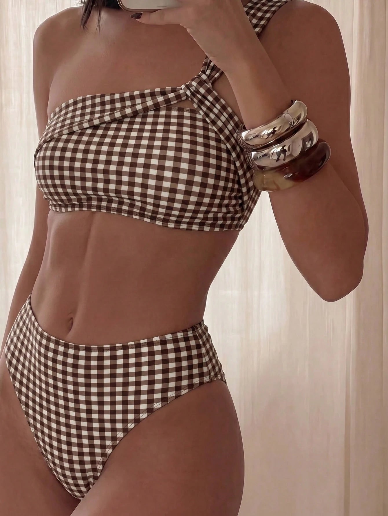 Costavie Women's Vacation Beach Plaid Swimsuit Set