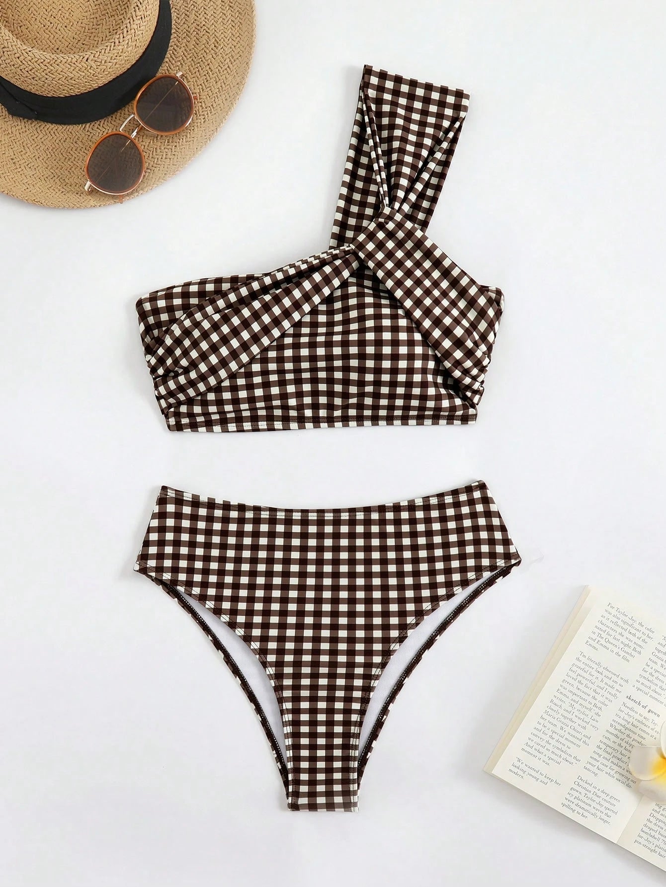 Costavie Women's Vacation Beach Plaid Swimsuit Set
