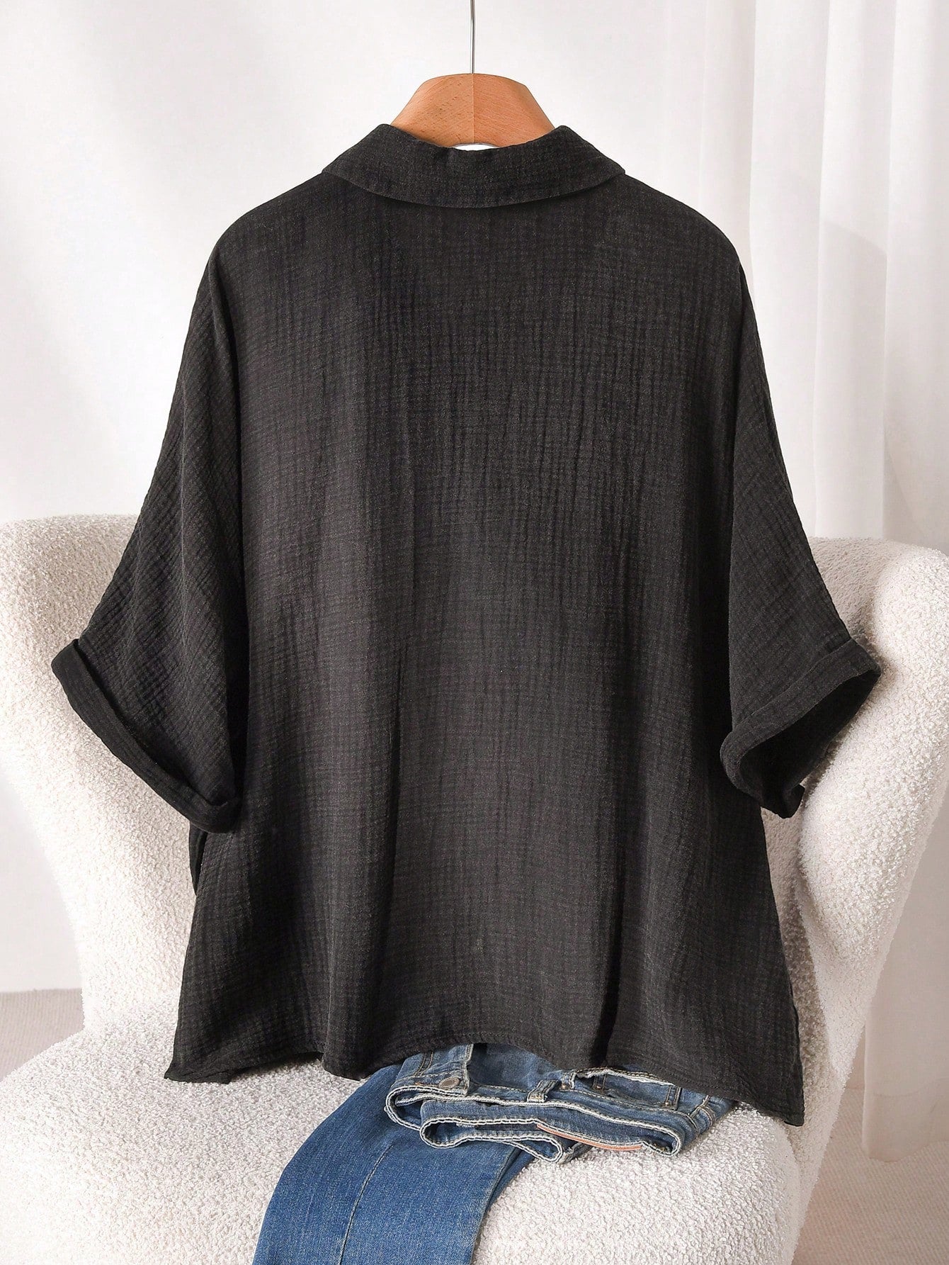 CosyJoli Plus Size Casual Dolman Sleeve Shirt, Summer Tops