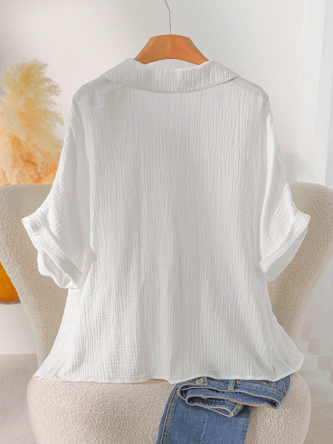 CosyJoli Plus Size Casual Dolman Sleeve Shirt, Summer Tops