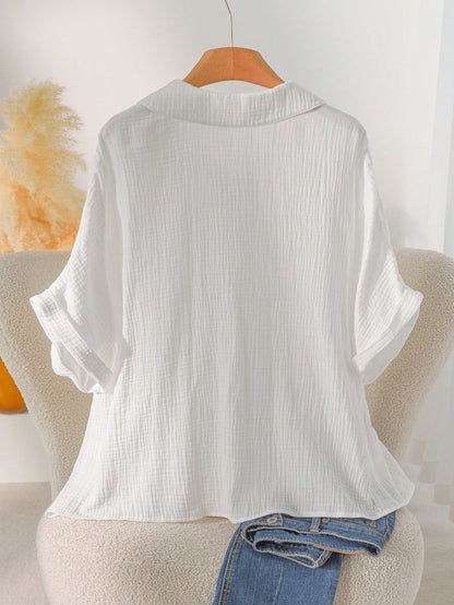 CosyJoli Plus Size Casual Dolman Sleeve Shirt, Summer Tops