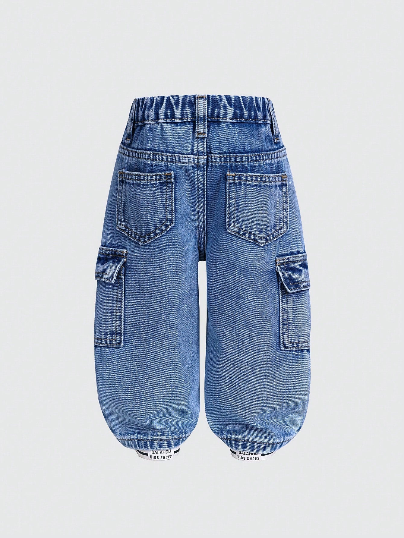 Cotton Elastic Waist Cargo Pocket Casual Pants For Baby Boys Toddler Cargo Jeans Fall Winter