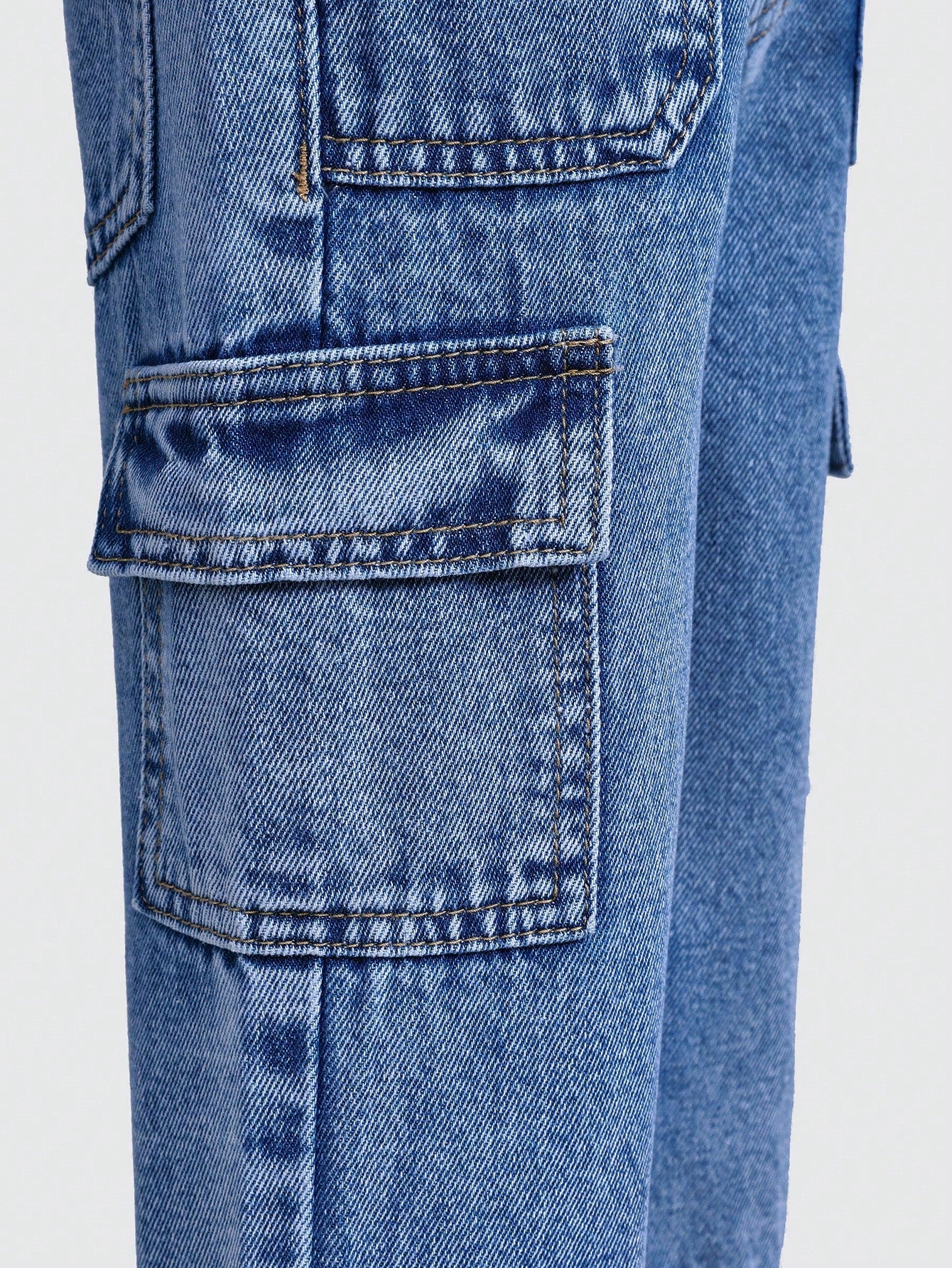 Cotton Elastic Waist Cargo Pocket Casual Pants For Baby Boys Toddler Cargo Jeans Fall Winter