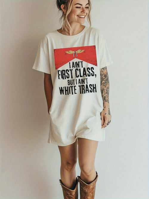 Country Concert T-Shirt, White Trash Graphic Tee, 90s Country Music Tee, Retro Country Concert Tee, Vintage Western Shirt, Rodeo Shirt, Vintage 90s Y2K Tee- Soft Thin, Breathable Crew Neck Tee, Light