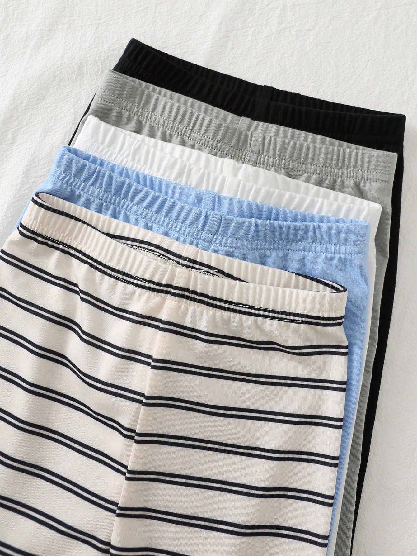 Cozy Pixies 5pcs Baby Boy Soft Knit Elastic Waist Pants, Versatile & Comfortable