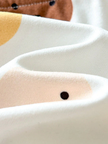 Cozy Pixies Baby Boy 4 Random Pieces Minimalist Cute Bear Print Brown Striped Leggings Tights Back To School Festival Outfits Halloween Winter Autumn