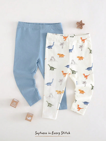 Cozy Pixies Baby Boy 4 Random Pieces Minimalist Cute Bear Print Brown Striped Leggings Tights Back To School Festival Outfits Halloween Winter Autumn