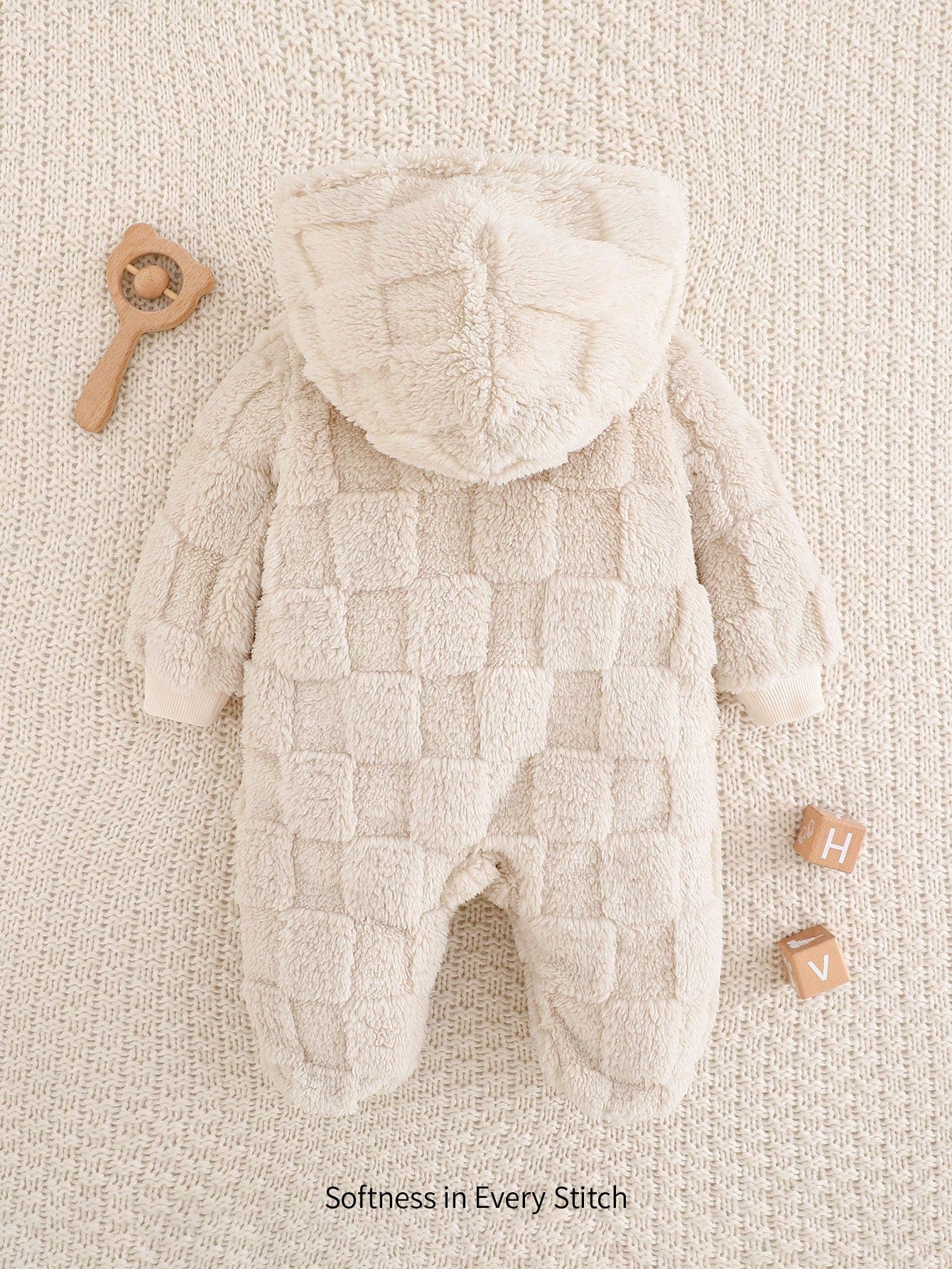 Cozy Pixies Baby Boy Panda Pattern Thickened Hooded Long Sleeve Sleepwear Jumpsuit For Autumn/Winter