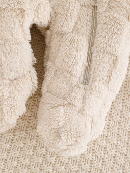 Cozy Pixies Baby Boy Panda Pattern Thickened Hooded Long Sleeve Sleepwear Jumpsuit For Autumn/Winter