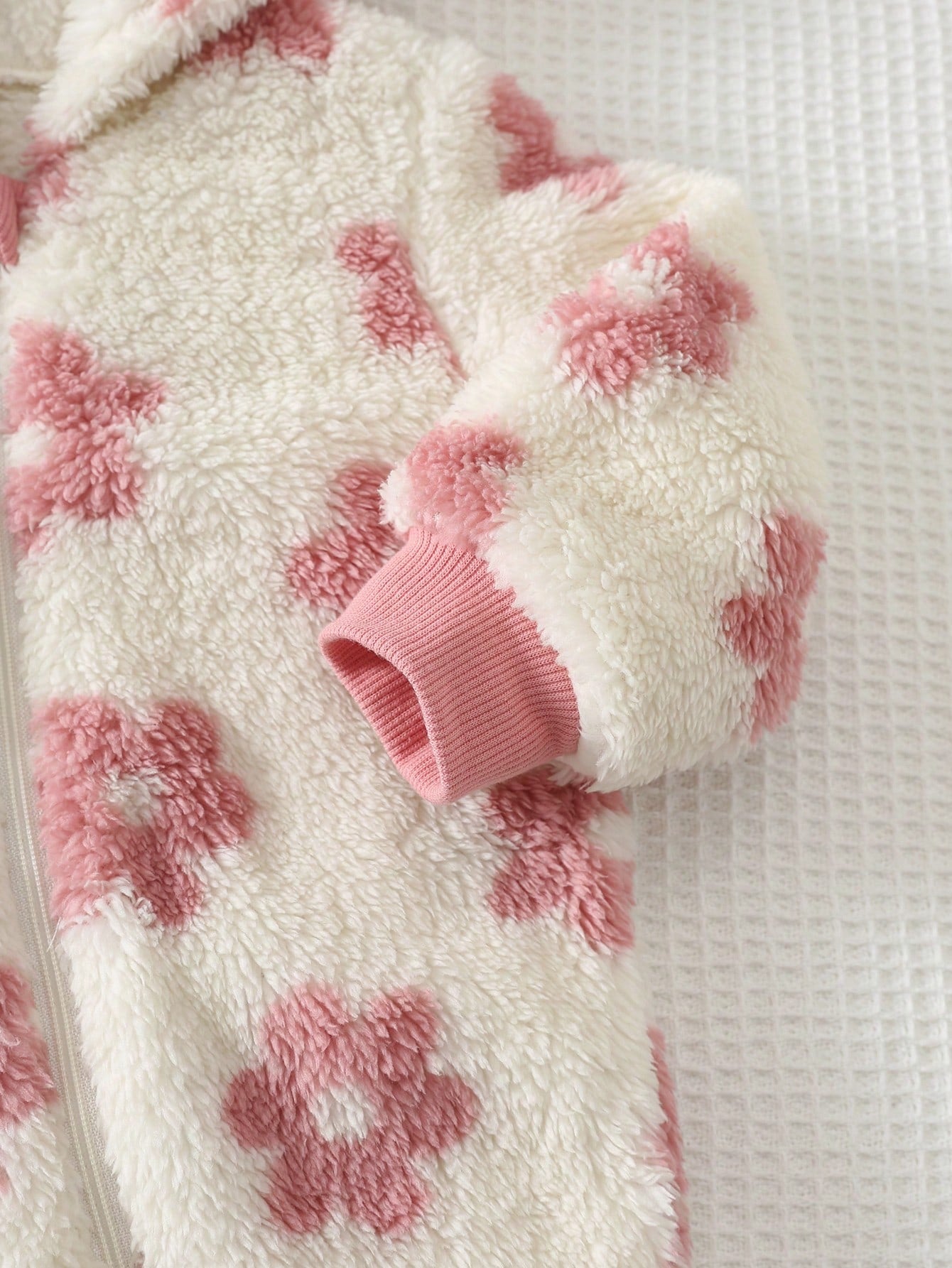 Cozy Pixies Baby Girl Floral Pattern Thermal Lined Thick Hooded Long Sleeve Winter Jumpsuit, Versatile And Comfortable