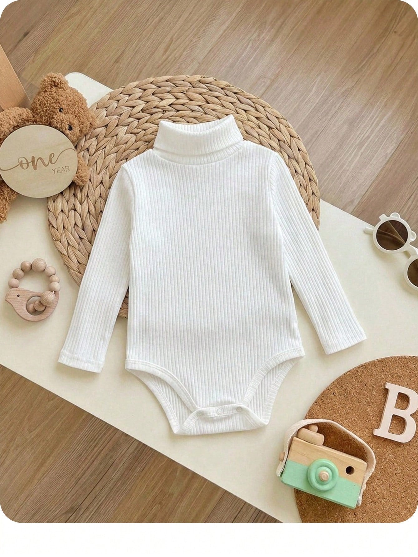 Cozy Pixies Babygirl Infant Long Sleeve Round Neck Drip Button Simple Casual Autumn Bodysuit Suitable For Daily Leisure, Travel, Camping And Wearing