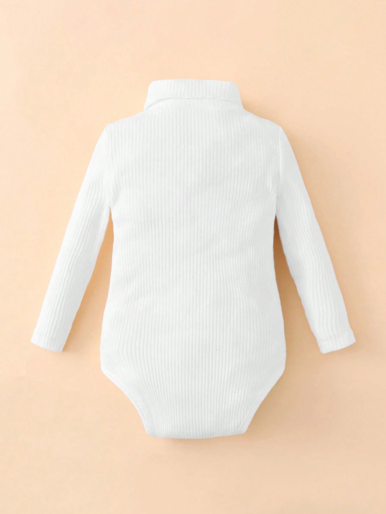 Cozy Pixies Babygirl Infant Long Sleeve Round Neck Drip Button Simple Casual Autumn Bodysuit Suitable For Daily Leisure, Travel, Camping And Wearing