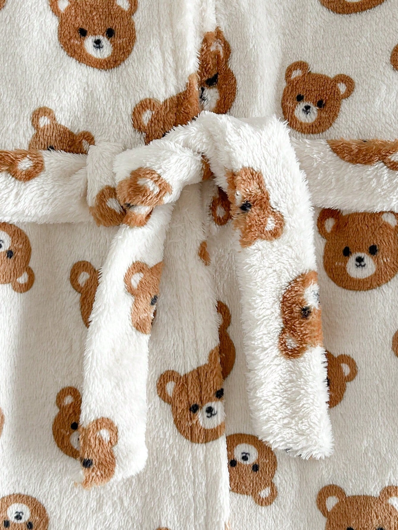 Cozy Pixies Newborn Baby Girl Cartoon Bear Pattern Hooded Long Sleeve Tie-Up Sleepwear Autumn Winter