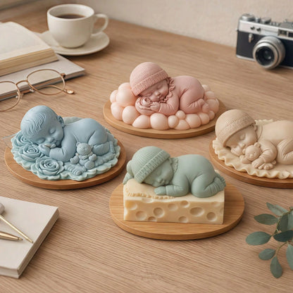 Creative Baby Sleep Shaped Handmade Soap Silicone Mold, Silicone Crafting Tool, Suitable For Cold Process Soap DIY Gifts, Healing Baby Shaped Aromatherapy Candles, Handmade Decorative Mold, Easy Demol
