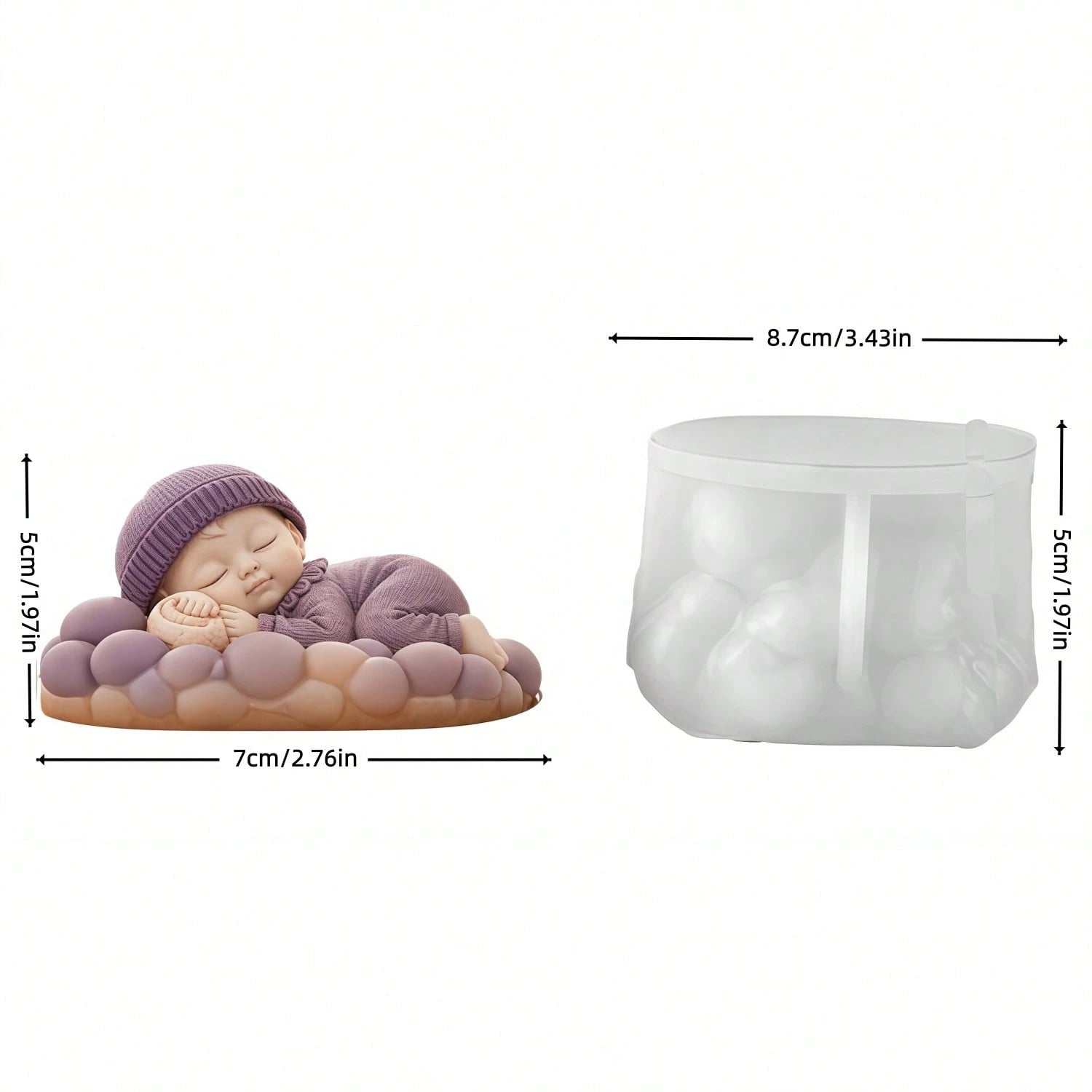 Creative Baby Sleep Shaped Handmade Soap Silicone Mold, Silicone Crafting Tool, Suitable For Cold Process Soap DIY Gifts, Healing Baby Shaped Aromatherapy Candles, Handmade Decorative Mold, Easy Demol